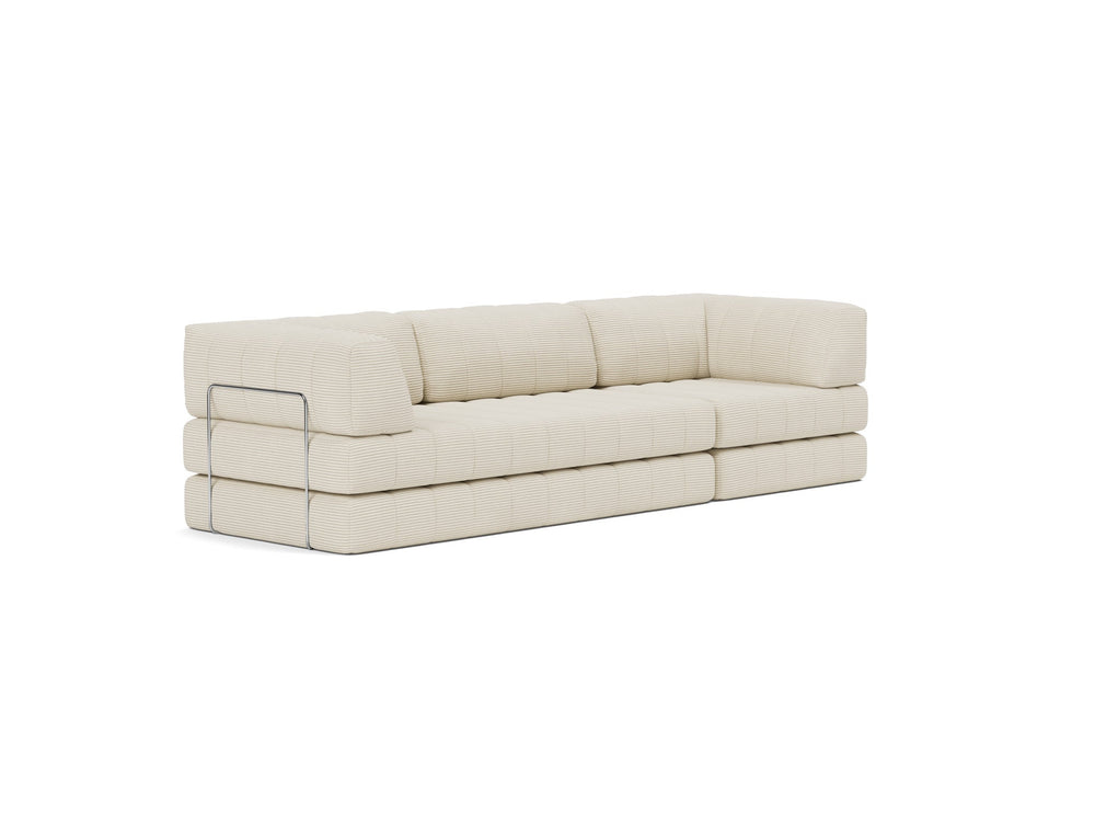Canapea extensibila CozyPad Grand cu brate Corduroy Ivory 312cm
