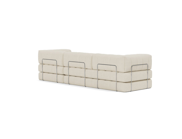 Canapea extensibila CozyPad Grand cu brate Corduroy Ivory 312cm