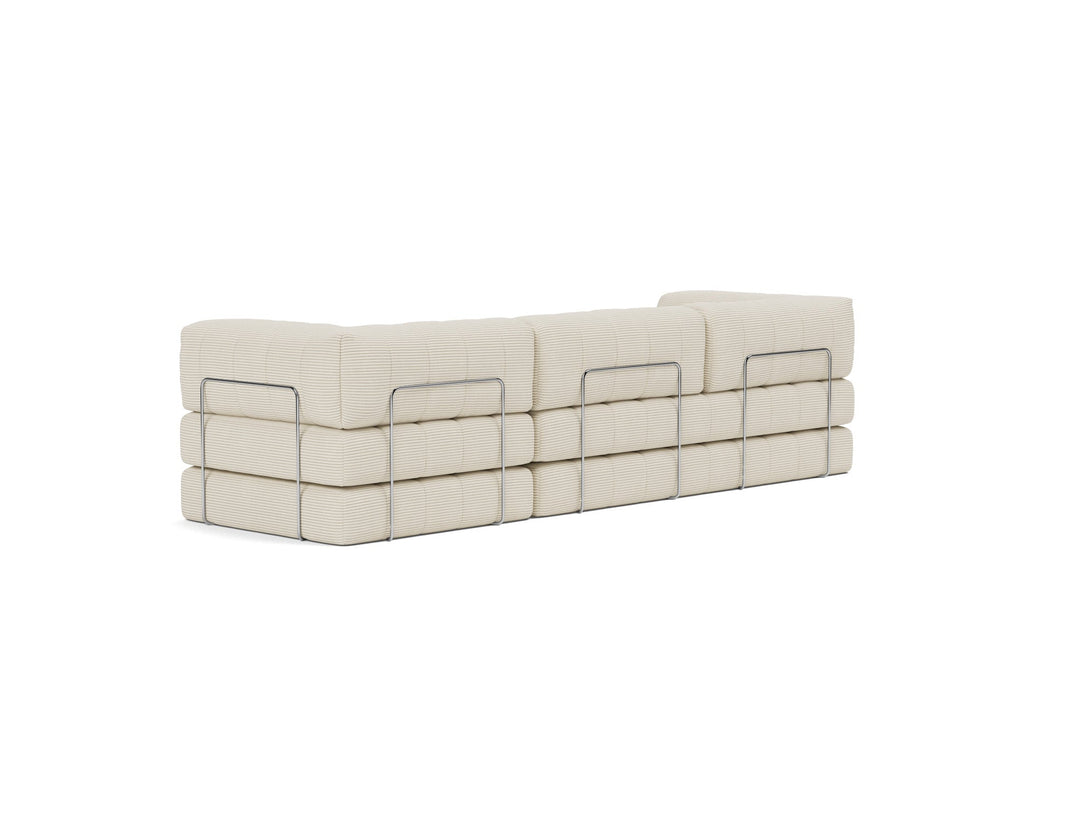Canapea extensibila CozyPad Grand cu brate Corduroy Ivory 312cm