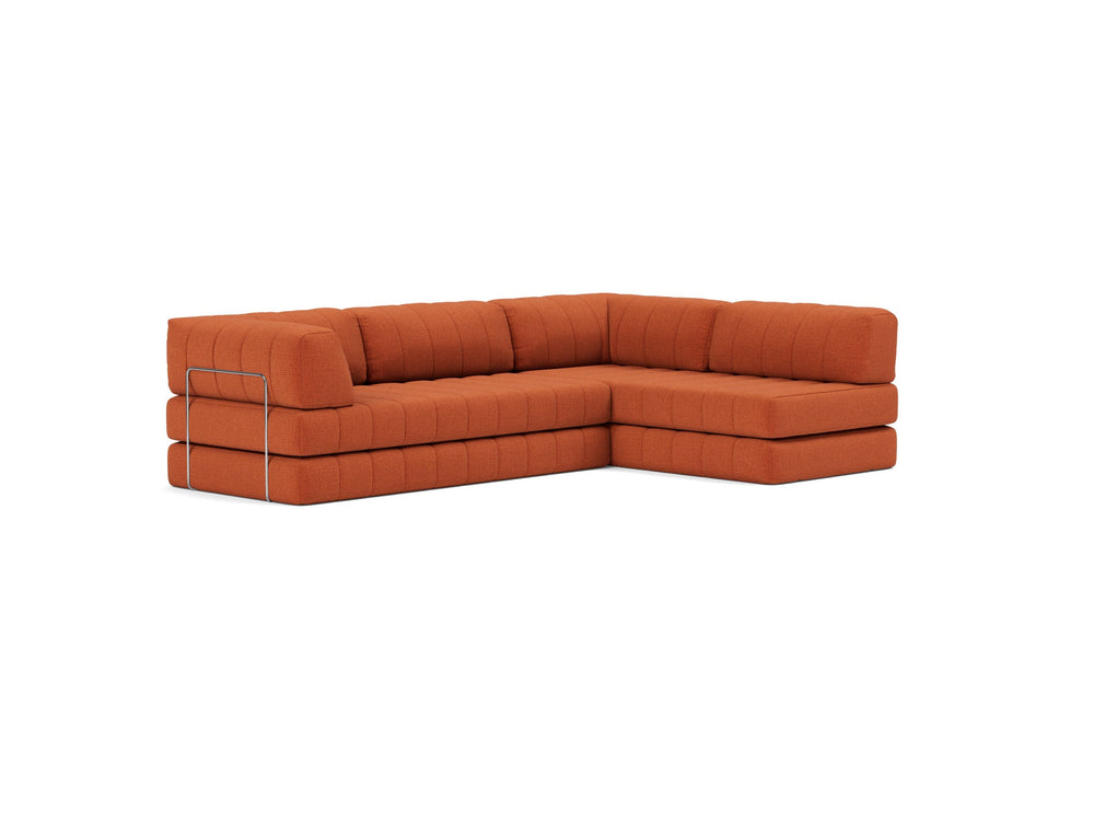 Canapea extensibila cu sezlong CozyPad L-Shape Esina Rust Orange 312x208cm