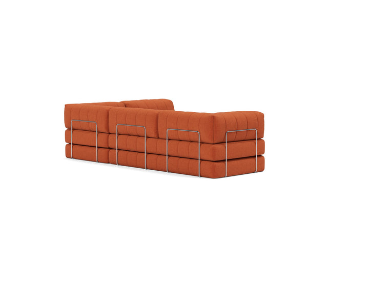 Canapea extensibila cu sezlong CozyPad L-Shape Esina Rust Orange 312x208cm