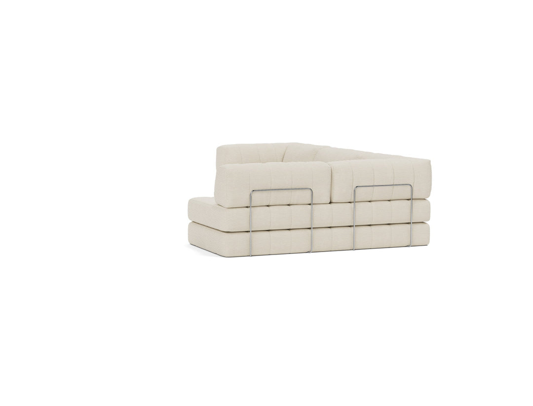 Canapea extensibila cu sezlong CozyPad L-Shape Corduroy Ivory 312x208cm