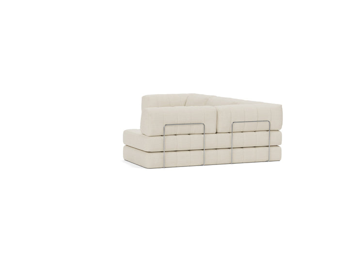 Canapea extensibila cu sezlong CozyPad L-Shape Corduroy Ivory 312x208cm