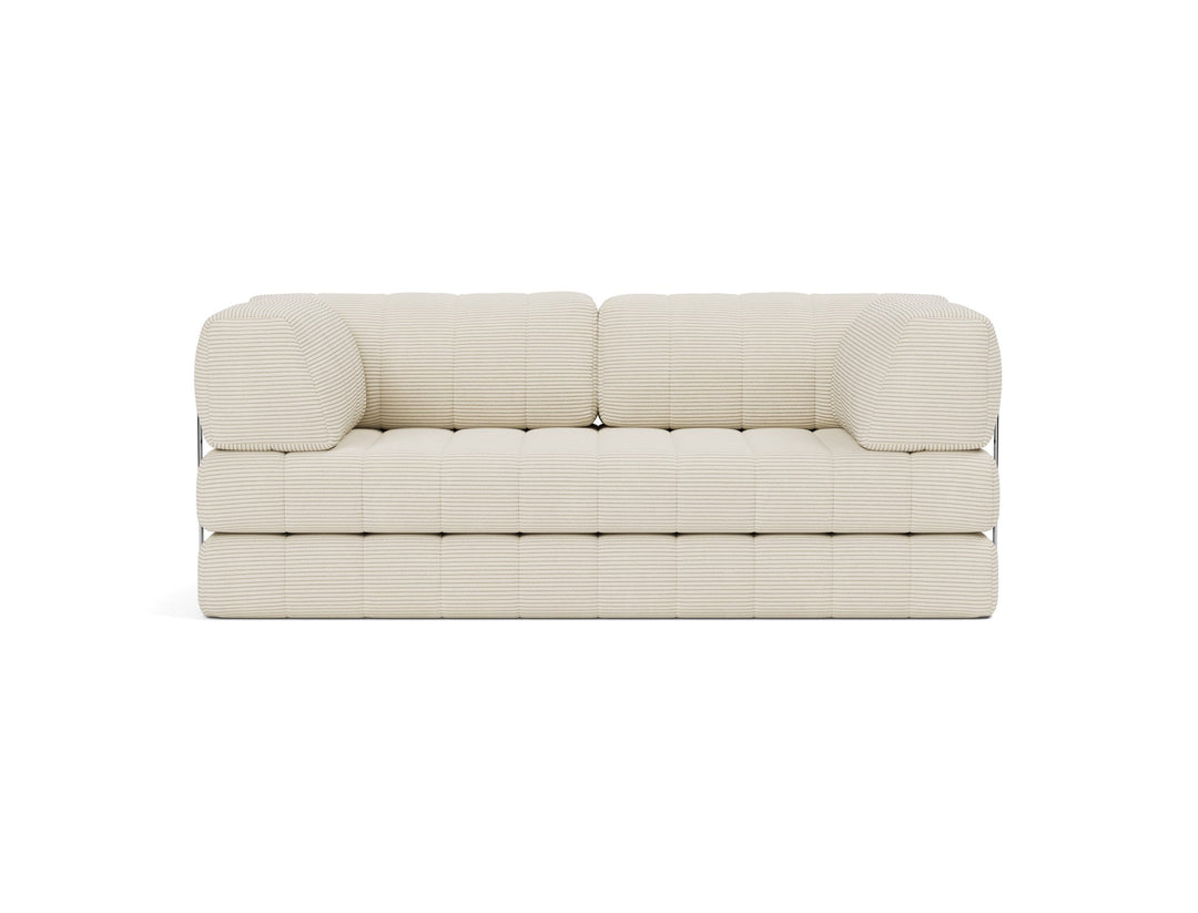 Canapea extensibila CozyPad cu brate Corduroy Ivory 208x208cm