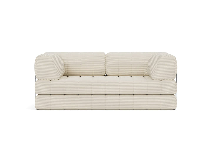 Canapea extensibila CozyPad cu brate Corduroy Ivory 208x208cm