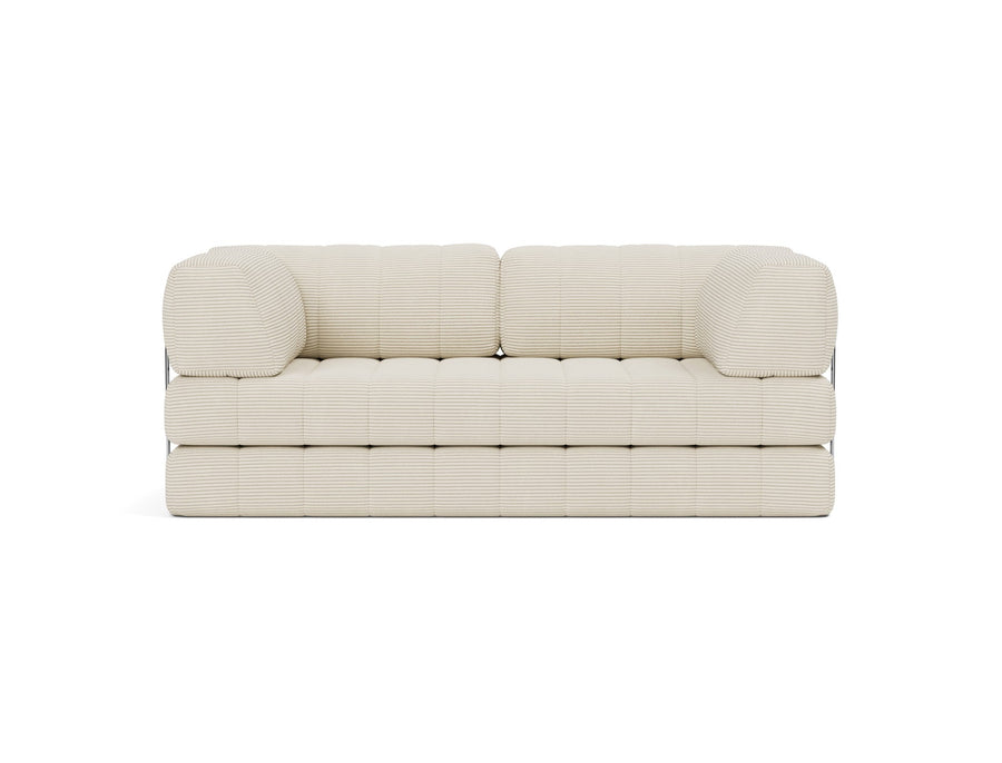 Canapea extensibila CozyPad cu brate Corduroy Ivory 208x208cm