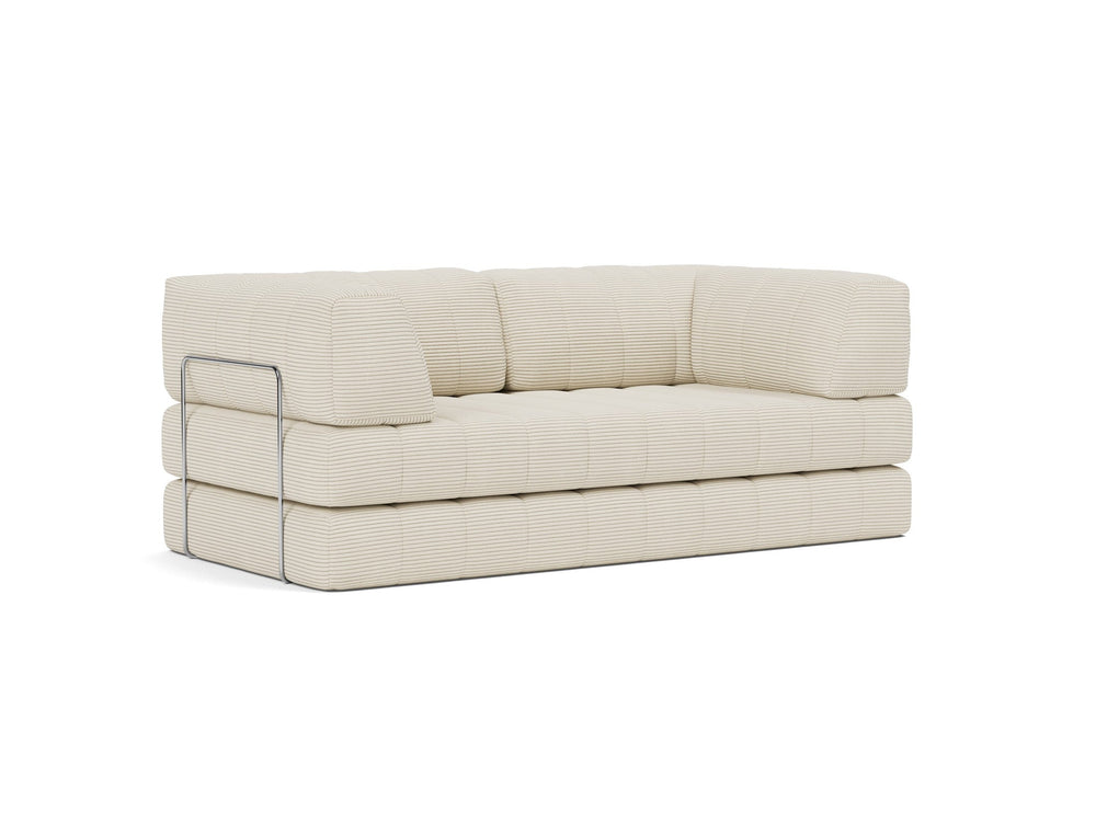 Canapea extensibila CozyPad cu brate Corduroy Ivory 208x208cm