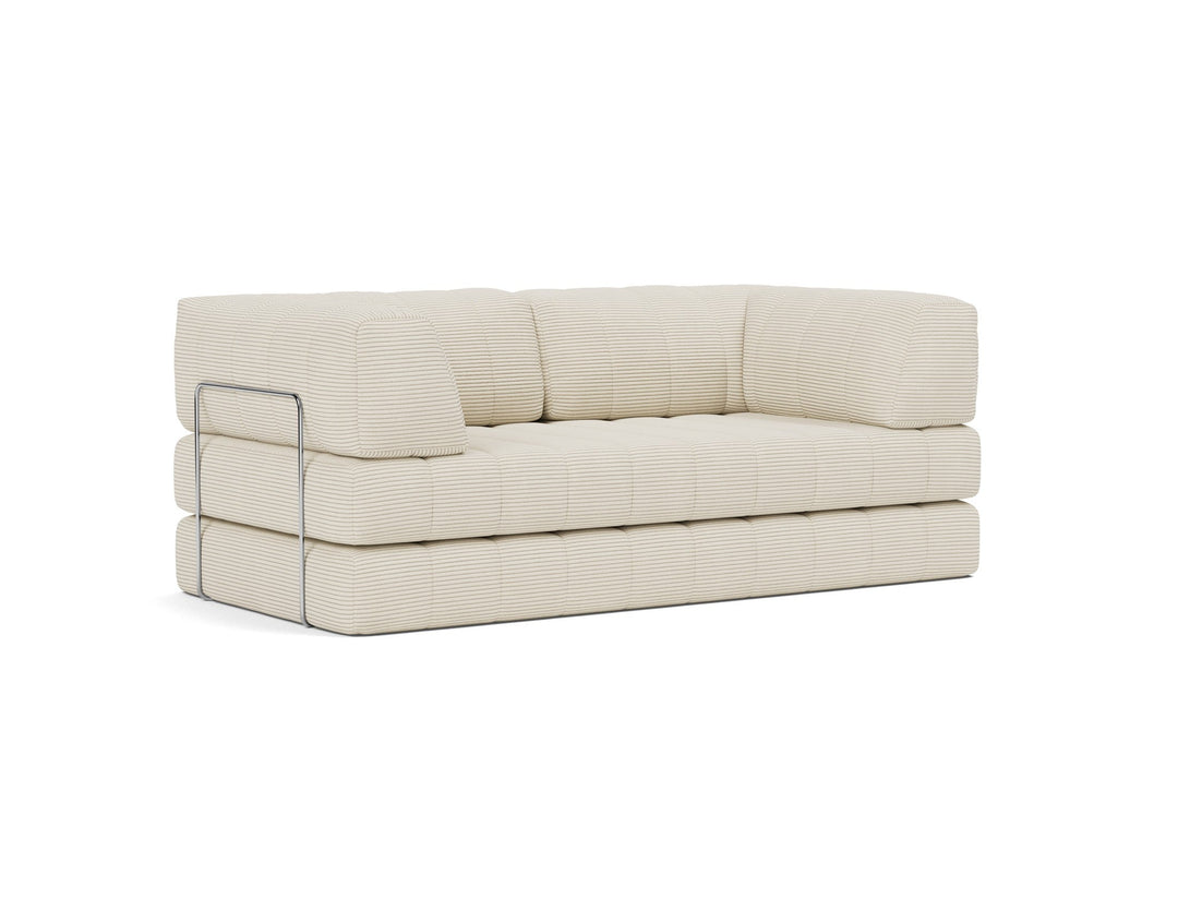 Canapea extensibila CozyPad cu brate Corduroy Ivory 208x208cm