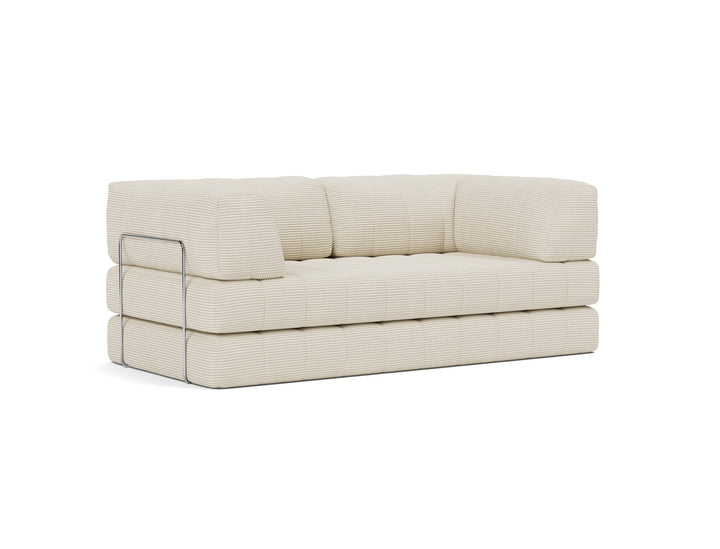 Canapea extensibila CozyPad cu brate Corduroy Ivory 208x208cm