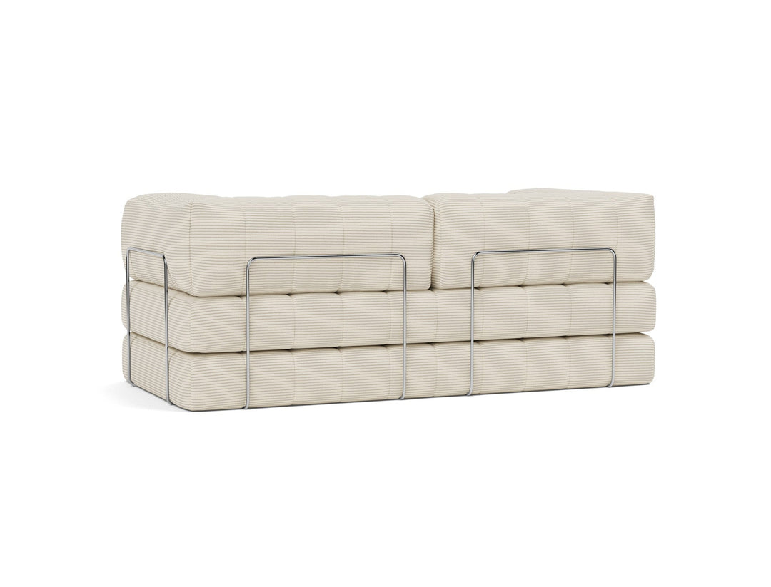 Canapea extensibila CozyPad cu brate Corduroy Ivory 208x208cm