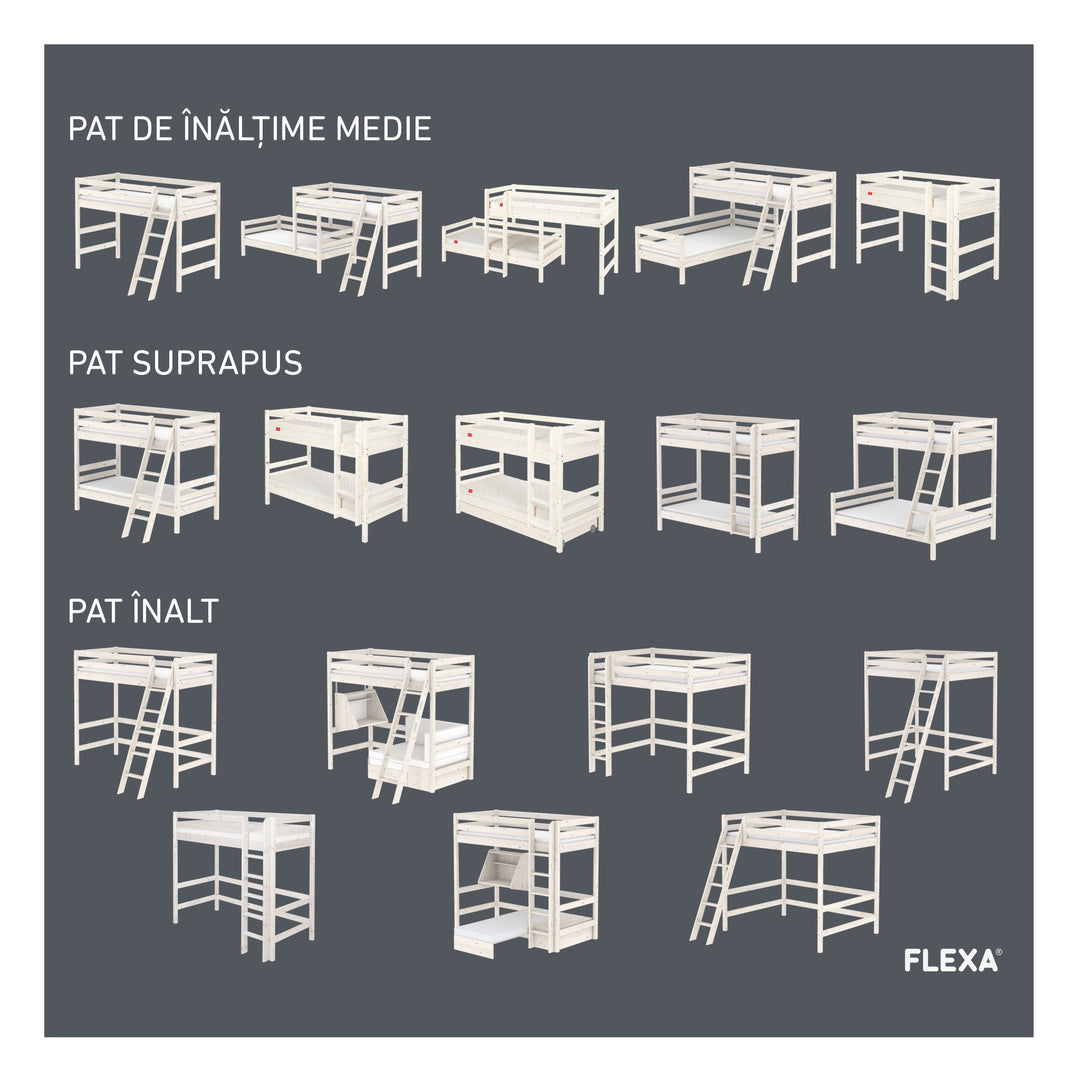 The Decorators: Pat cu bara de protectie spate Flexa Classic 90x200 cm