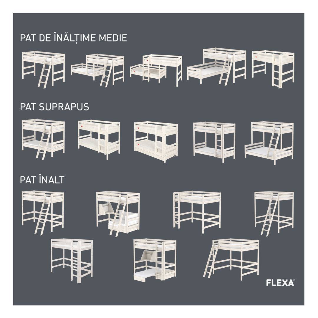 The Decorators: Paturi suprapuse inaltime 184 cm cu scara dreapta Flexa Classic 90x200 cm