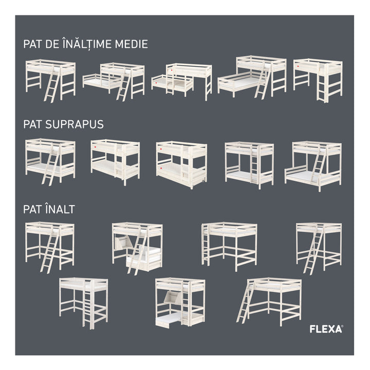 The Decorators: Paturi suprapuse inaltime 184 cm cu scara dreapta Flexa Classic 90x200 cm