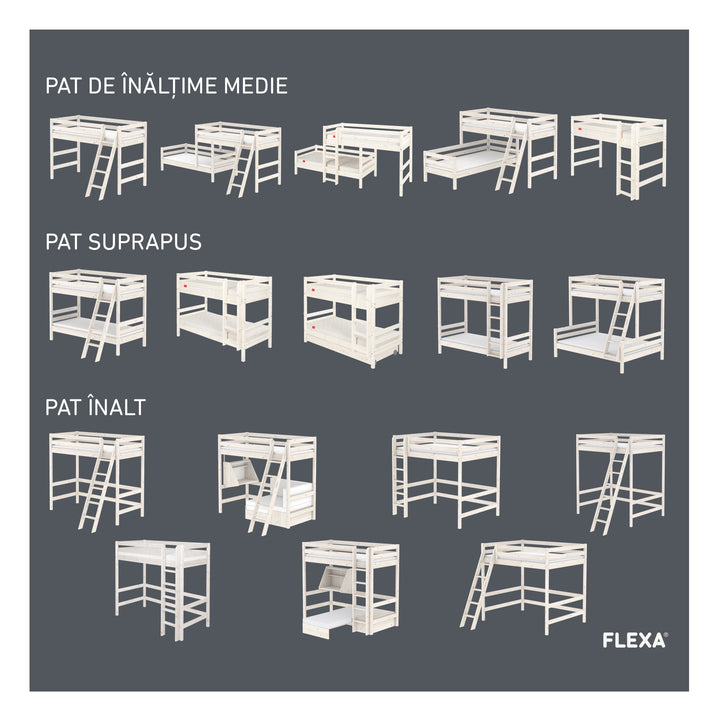 The Decorators: Pat cu 4 sertare Flexa Classic 90x200 cm