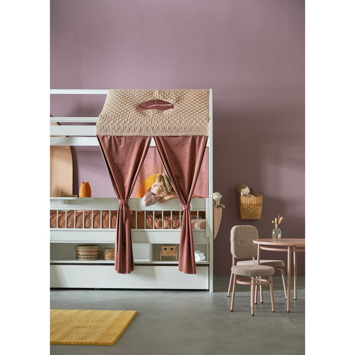 The Decorators: Taburet pentru copii, Chill, metal si textil, roz, 30xØ32 cm