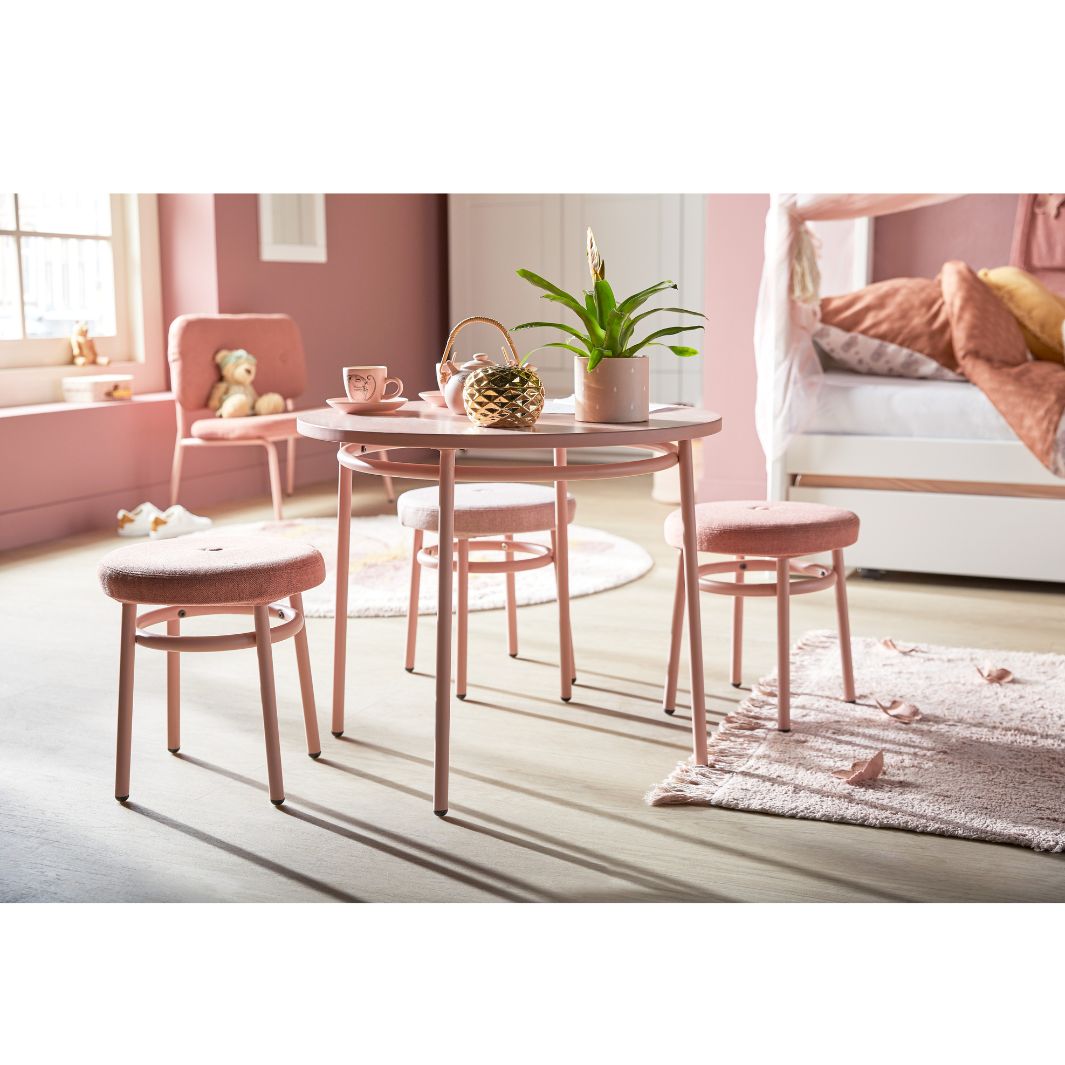 The Decorators: Bancuta pentru copii, Chill, metal si textil, 63x58x40 cm