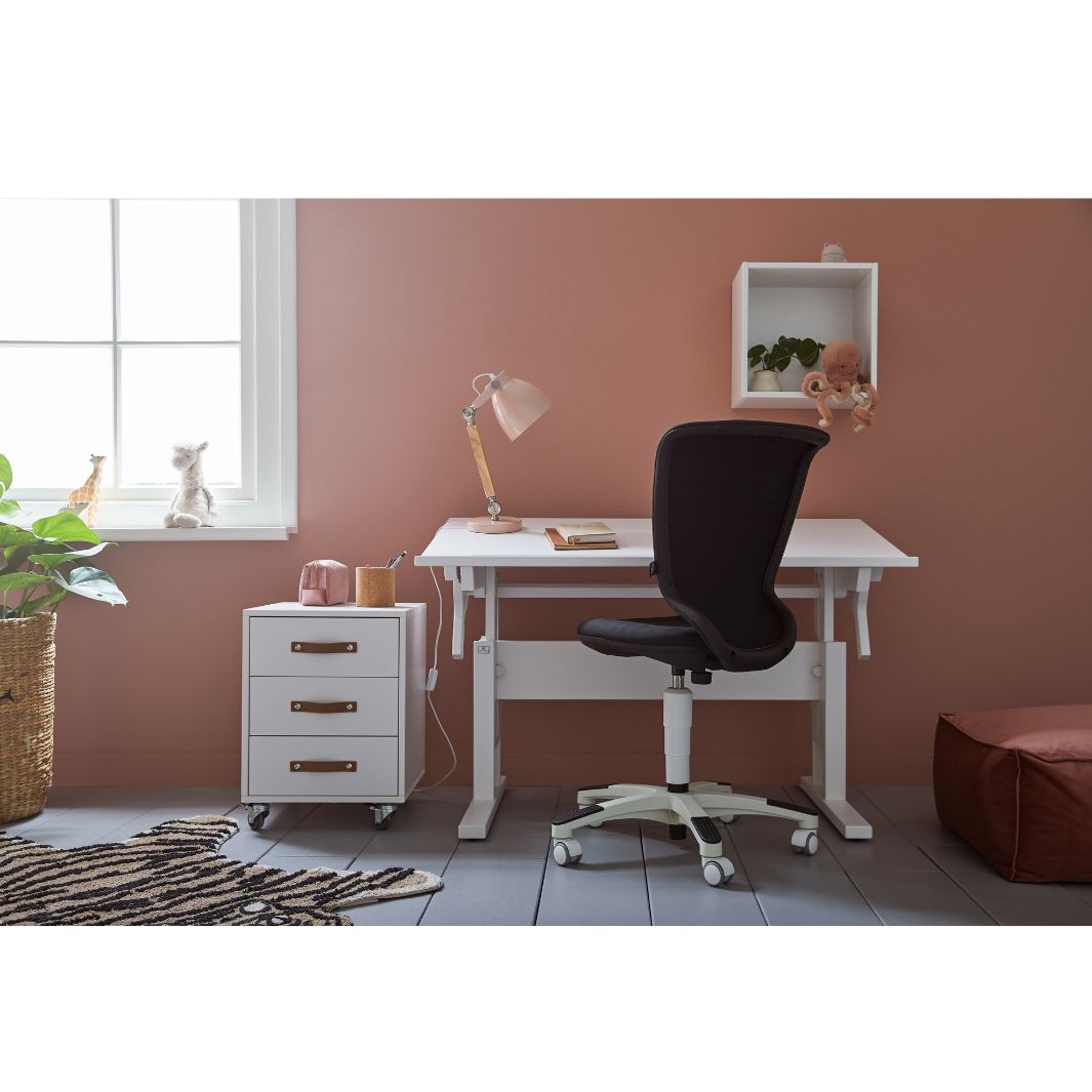 The Decorators: Birou copii cu plansa inclinata, ajustabil, lemn de pin, 120x67x56-78 cm