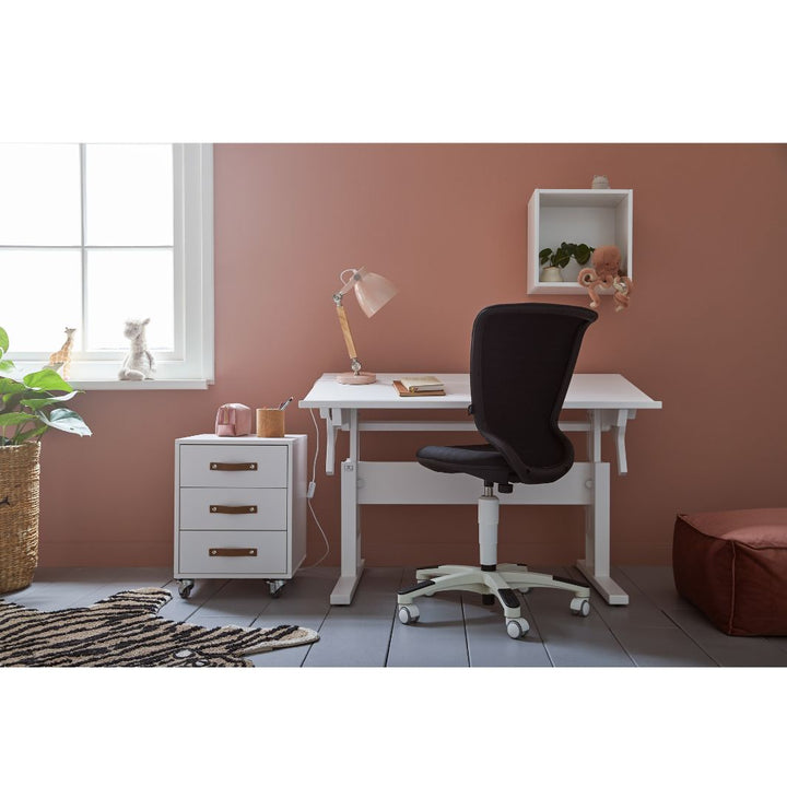The Decorators: Birou copii cu plansa inclinata, ajustabil, lemn de pin, 120x67x56-78 cm