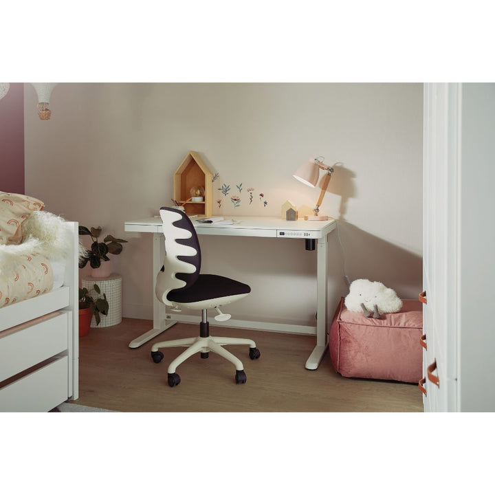 Scaun birou copii, ajustabil, Comfort, negru-gri, h38-47,5 cm