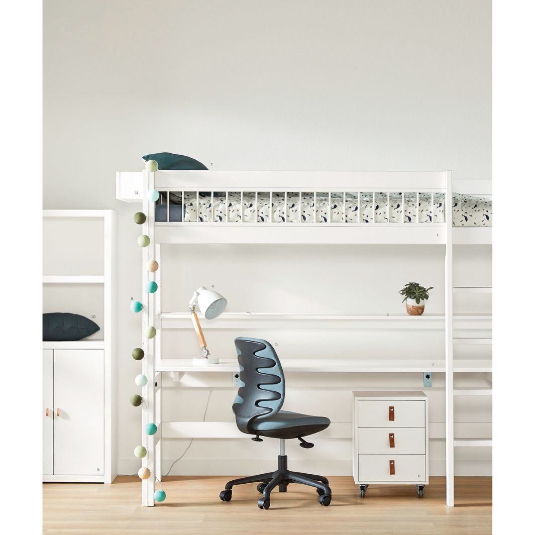Scaun birou copii, ajustabil, Comfort, alb-negru, h38-47,5 cm