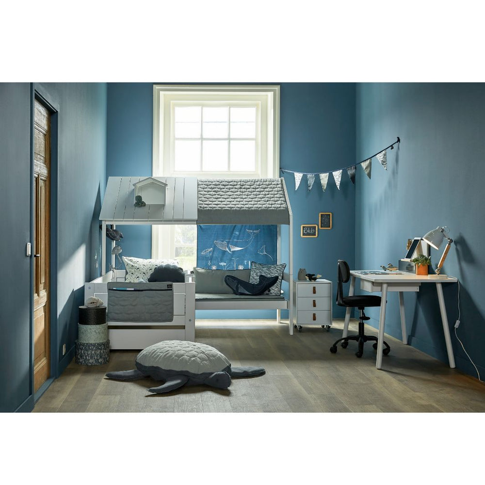 The Decorators: Baldachin pentru pat copii, Ocean Life, poliester si bumbac, albastru, 100x246 cm