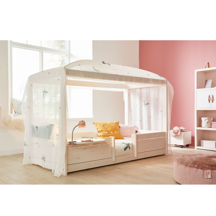 The Decorators: Baldachin pat 4 in 1, Fairy Dust, vascoza si poliester, alb, 140x570 cm