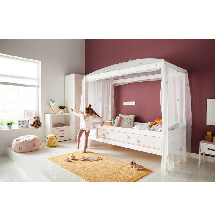 The Decorators: Baldachin pat 4 in 1, Fairy Dust, vascoza si poliester, alb, 140x570 cm