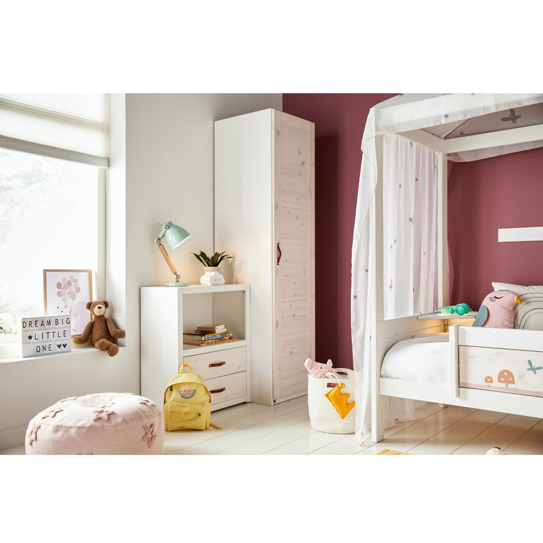 The Decorators: Baldachin pat 4 in 1, Fairy Dust, vascoza si poliester, alb, 140x570 cm