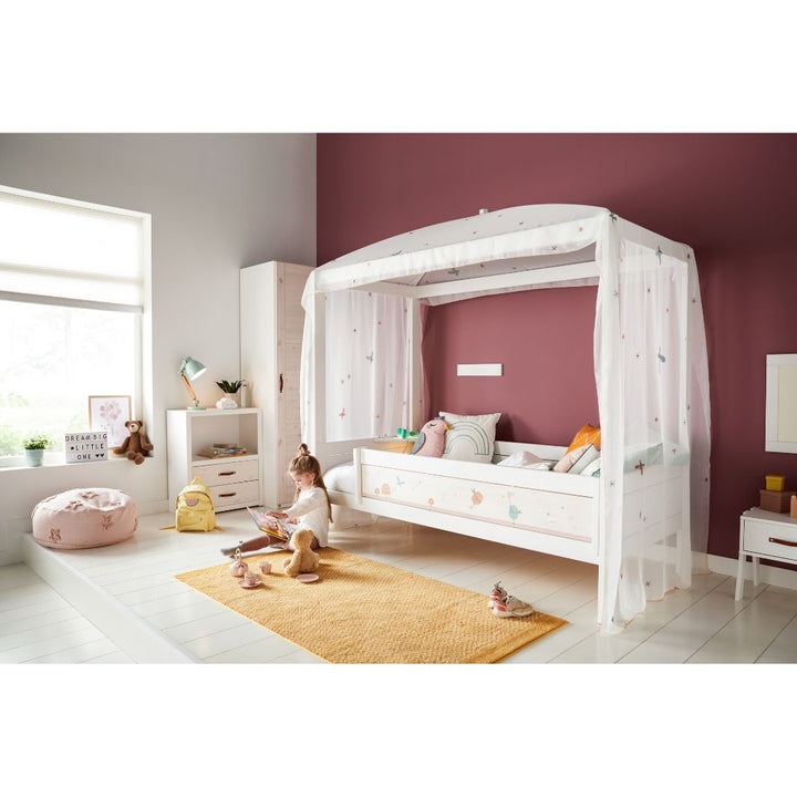 The Decorators: Baldachin pat 4 in 1, Fairy Dust, vascoza si poliester, alb, 140x570 cm