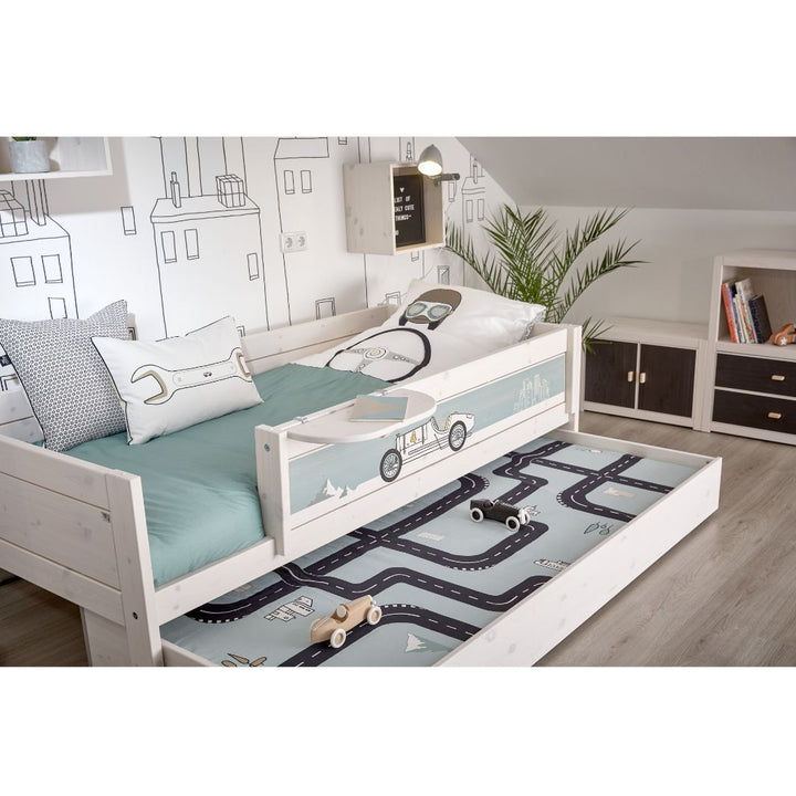 The Decorators: Perna decorativa cu 2 fete, Road Trip Steer, bumbac, alb-negru, 50x50 cm