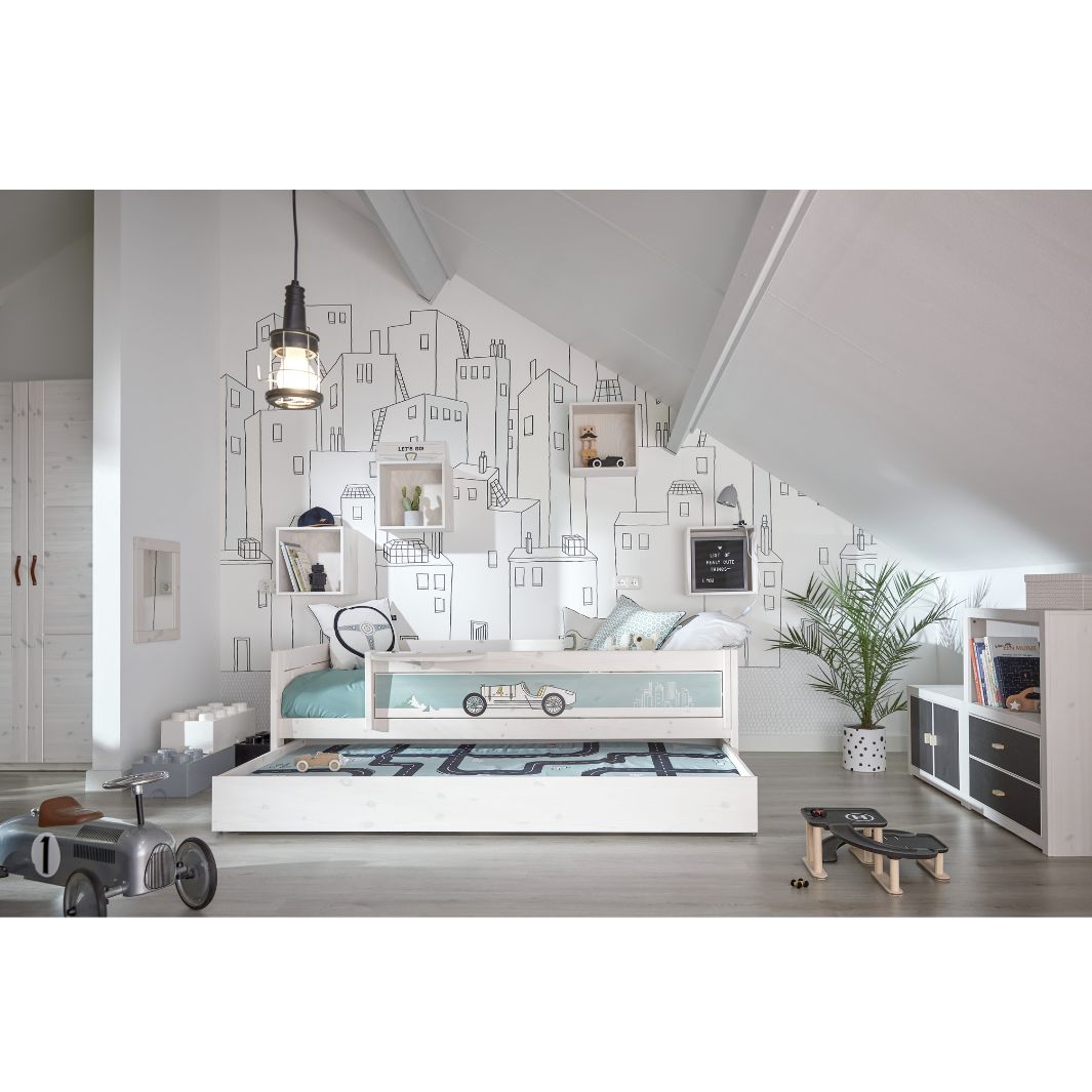 The Decorators: Perna decorativa cu 2 fete, Road Trip Steer, bumbac, alb-negru, 50x50 cm