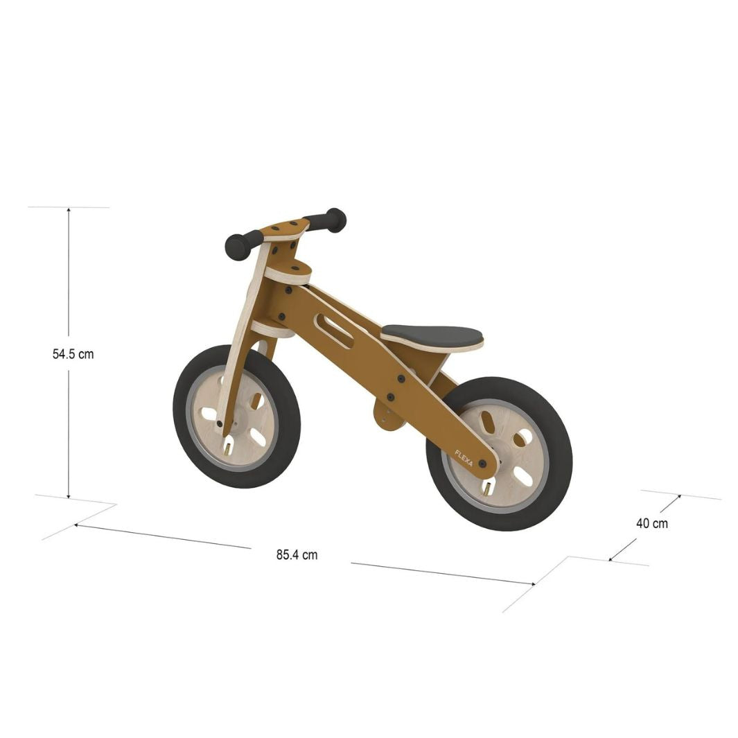 The Decorators: Bicicleta de interior, Balance Bike, Play, mesteacan, maro, 86x37x56 cm