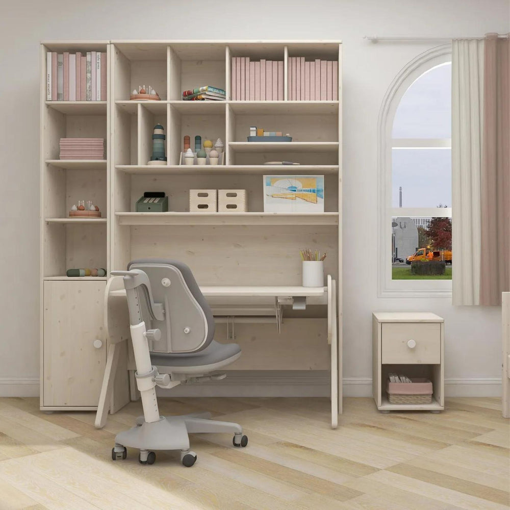 Etajera inalta pentru birou, Classic Hutch, lemn de pin, 202x125x35 cm