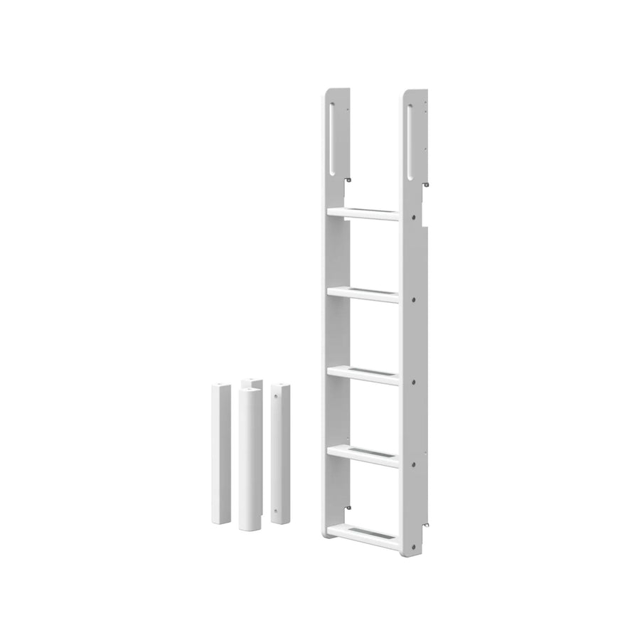 Scara si picioare pentru pat inalt, White, MDF si lemn de pin, 39x13x160 cm