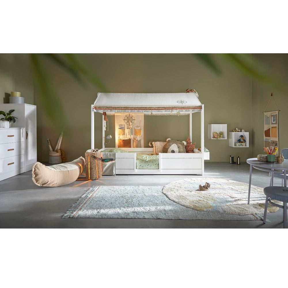 The Decorators: Acoperis textil cu decoratiuni, Canoe Adventure, bumbac, 138x200 cm