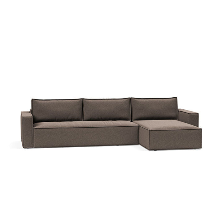 The Decorators: Canapea extensibila cu sezlong, Newilla, Bouclé Taupe, 145x300 cm