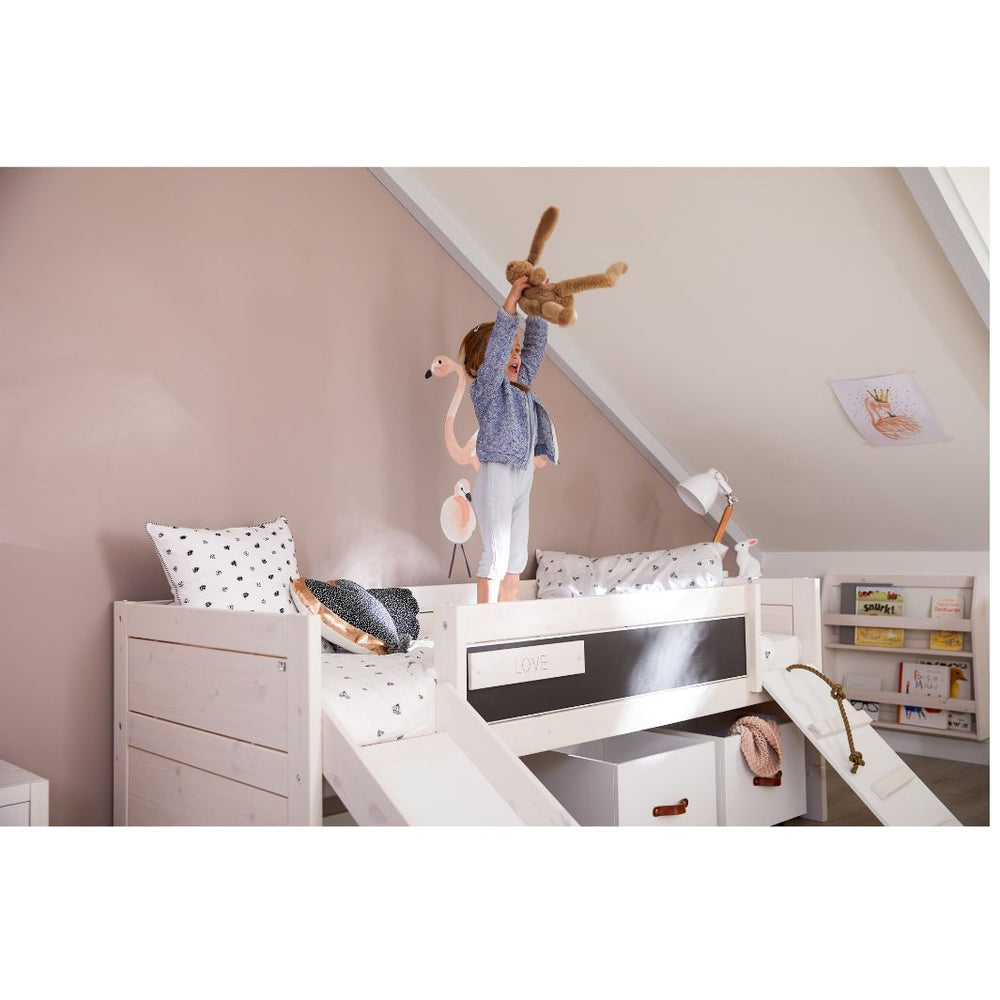 The Decorators: Lenjerie de pat pentru copii, Crown & Diamants, alb, 135x200 cm