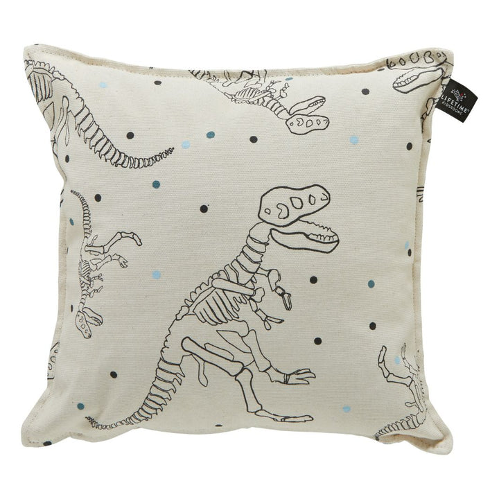 The Decorators: Pernuta decorativa, Dino&Dots, bumbac si poliester, Alb-gri, 45x45 cm