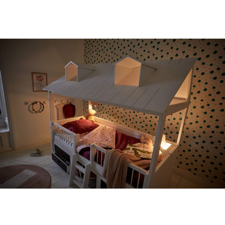 The Decorators: Pat copii, Beach House, lemn de pin, alb, 90x200 cm