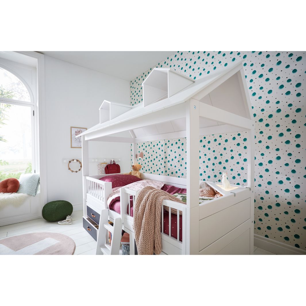 The Decorators: Pat copii, Beach House, lemn de pin, alb, 90x200 cm
