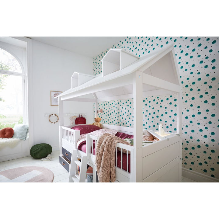 The Decorators: Pat copii, Beach House, lemn de pin, alb, 90x200 cm