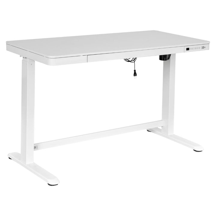 The Decorators: Birou copii ajustabil electric + USB, Rise, alb, 121x60x72-121 cm