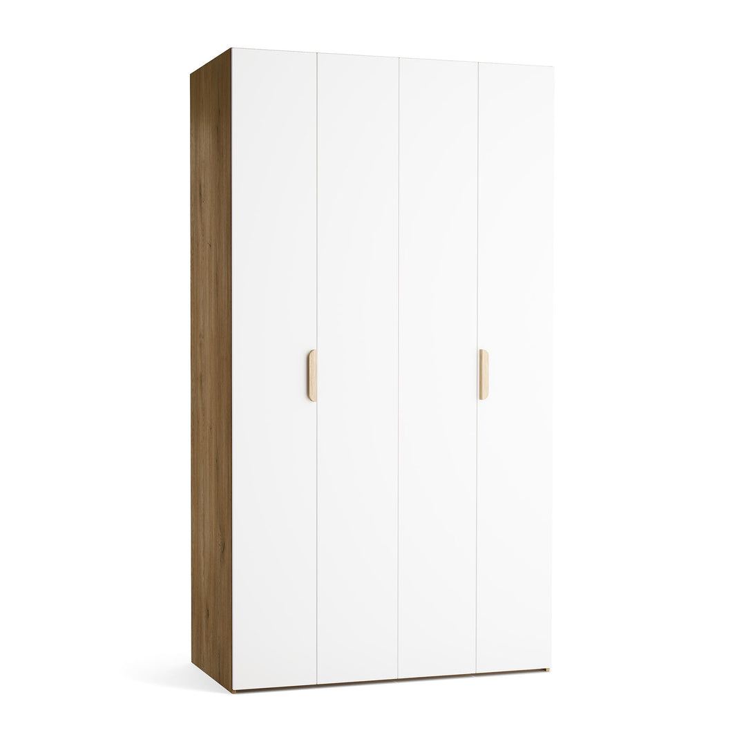 Dulap cu 4 usi albe si carcasa stejar VOX Stor L 125 cm