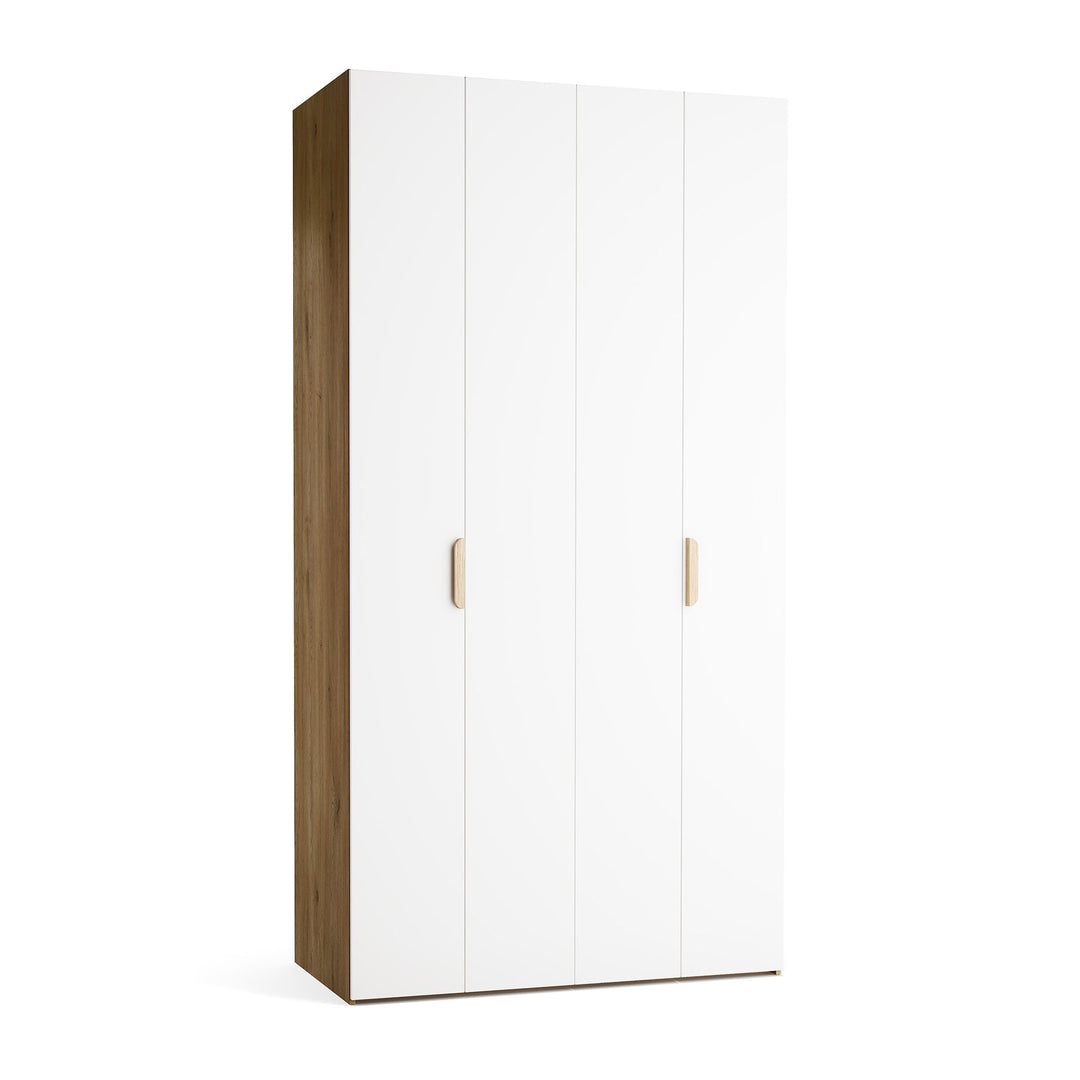 Dulap cu 4 usi albe si carcasa stejar VOX Stor L 125 cm