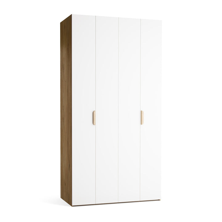 Dulap cu 4 usi albe si carcasa stejar VOX Stor L 125 cm
