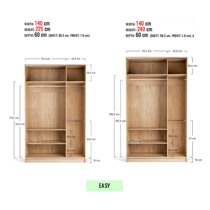 Interior Easy dulap Stor inaltime 225/240 cm