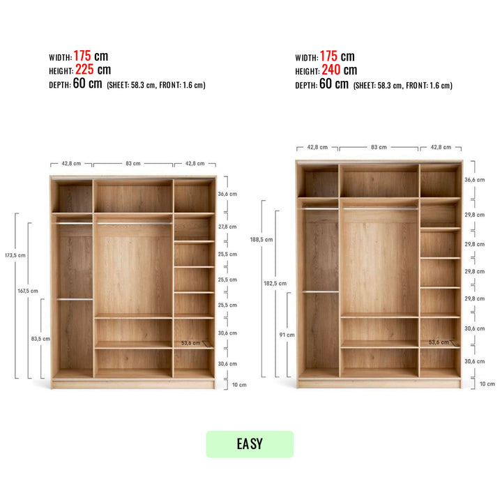Interior Easy dulap Stor inaltime 225/240 cm