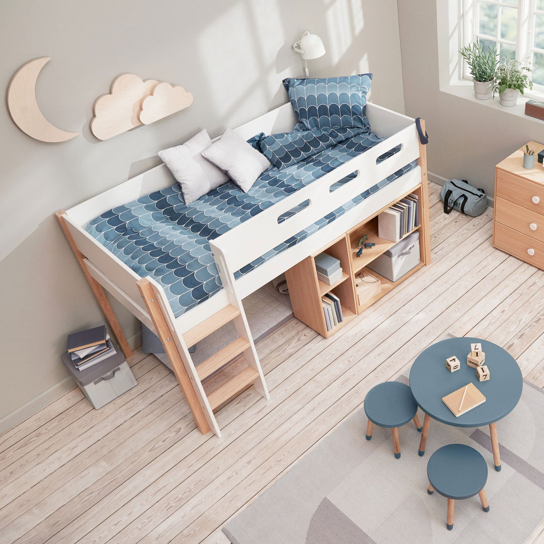 The Decorators: Pat inaltime 120 cm cu scara inclinata Flexa Nor 90x200 cm