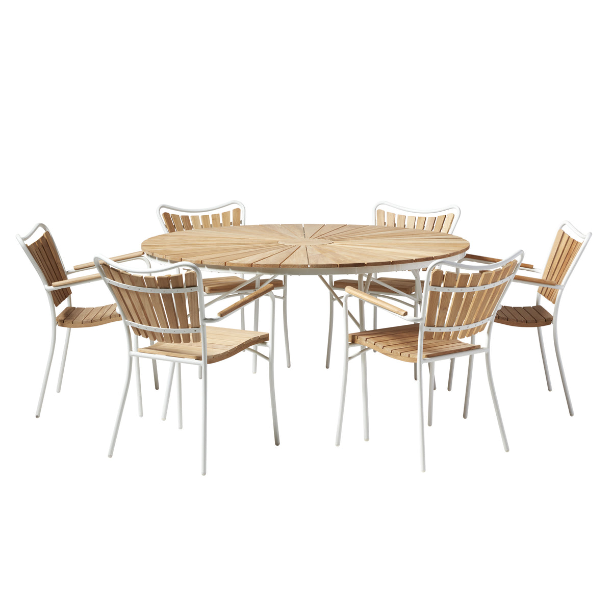 Set dining Cinas Ellen 150 cm si 6 scaune alb