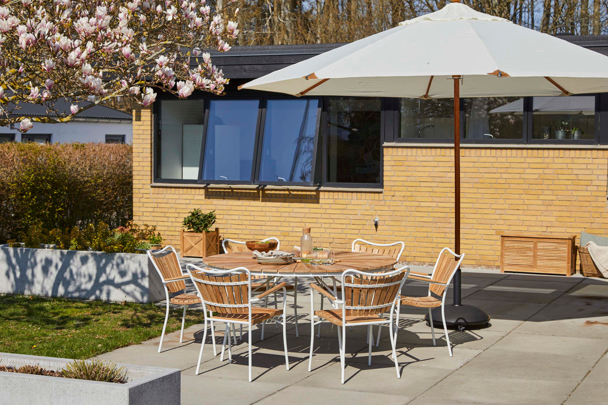 Masa dining Cinas Ellen rotunda 150 cm alb